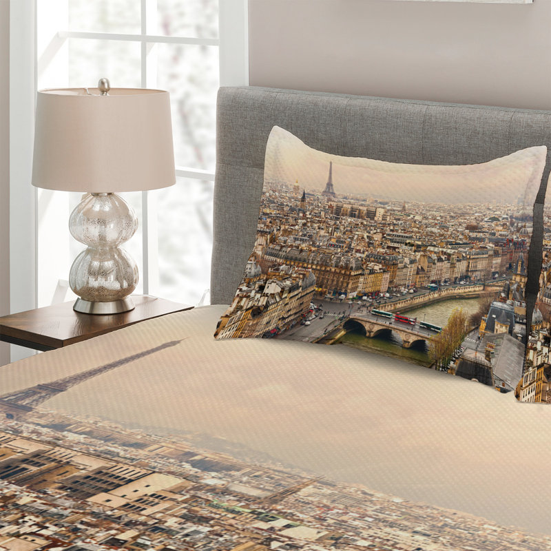 Eiffel Tower Eclectic Polyester Coverlet
