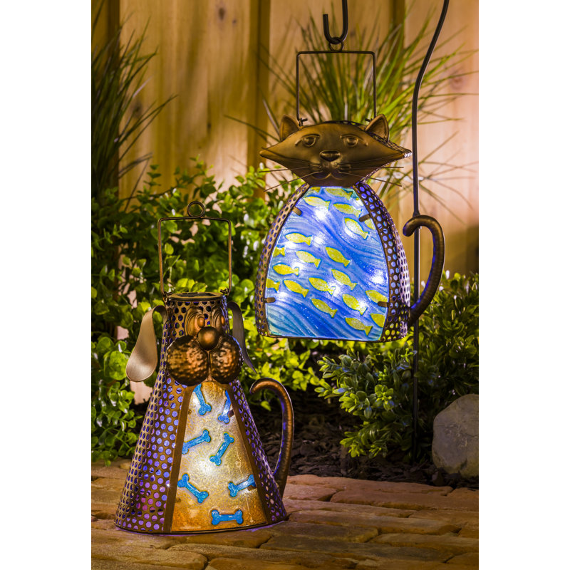 9.8'' Solar Powered Integrated LED Cylinder Lantern