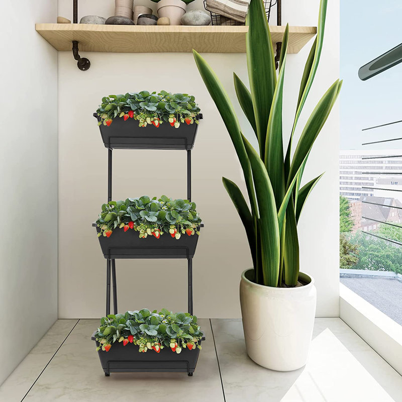 Nathanim Vertical Garden, Black, 39.76" H x 16.92" W x 21.65" D