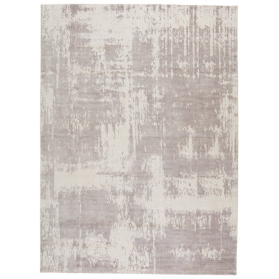 Tapis abstrait gris clair fait à la main Knighten