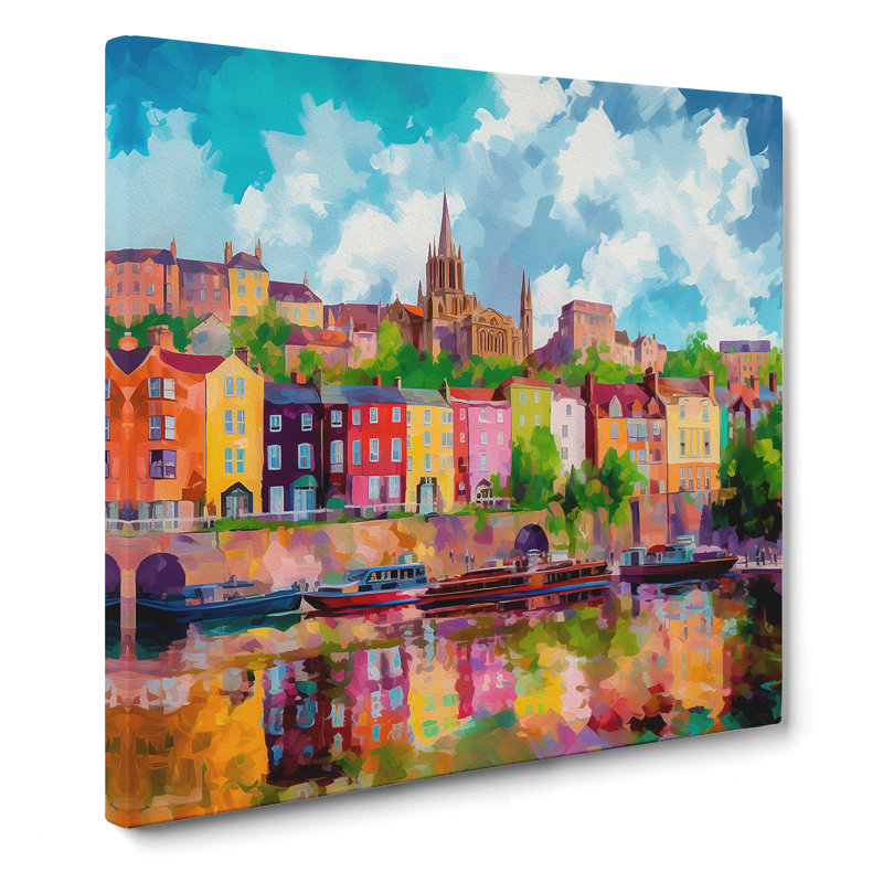 City Of Bristol Neo-Impressionism - Wrapped Canvas - Framed Print, 50cm H x 50cm W x 3cm D