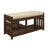 Transitional 1pc Storage Bench with 2 Open Shelves Hidden Drawer Upholstered Cushioned Seat Multifunctional Wooden Furniture