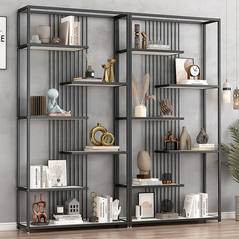 Étagère de rangement de luxe à plusieurs niveaux, présentoir à cosmétiques et armoire de présentation de bureau, Black