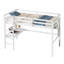 Lit mezzanine simple avec bureau et tablettes, barrière de sécurité et échelle-107092068