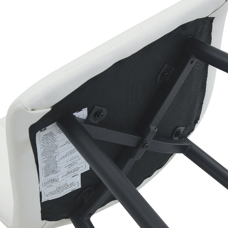 Ensemble de 2 tabourets de bar modernes - Design en cuir PU à carreaux avec structure en métal, Blanc