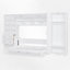 Lit escamotable double avec garde-robe, tiroirs et tablettes