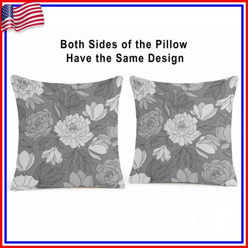 Coussins floraux pivoines et magnolia, 26 x 26 pouces