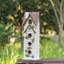 Maison d'oiseaux surdimensionnée en bois massif à 3 niveaux, H 24,25 po - blanc-1764124163
