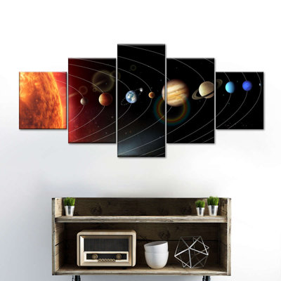 " Distant Solar System Wall Art Multi Piece Canvas Print " 5 - Pieces