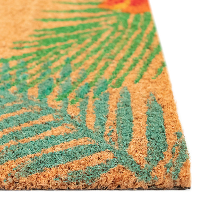 Brookstone Non-Slip Floral Outdoor Doormat, Rectangle 1'6" x 2'6"