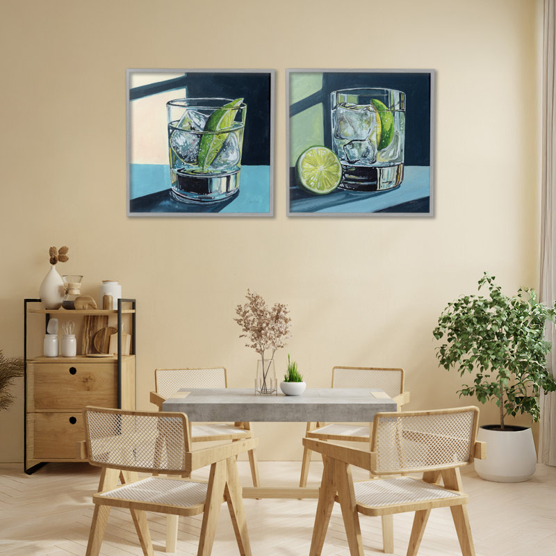 Ensemble de giclées encadrées, 2 pièces, par Kate Jarvik Birch, Estampe numérique Farmhouse, H 24 po x l 24 po