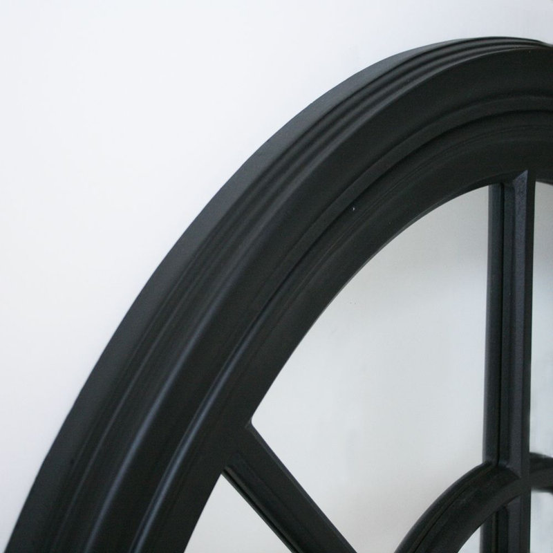 Farrington Wood Flat Wall Mirror, Black