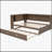Upholstered Daybed with LED Belt and Trundle, Gray, Combining Modern Design and Practical Storage Solutions