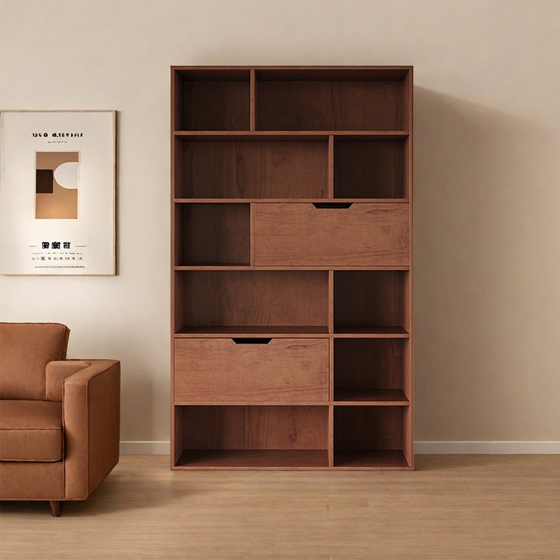 Classic Retro Storage Bookcase, (6 shelves) 78.74"H x 47.24"W x 11.81"D