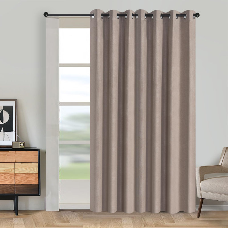 1‑Panel Linen‑Textured Blackout Door Curtain