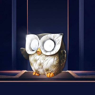 Night Light Owl Sculpture Resin  Solar Lamp For Desktop Decoration And Gifts Birthday Gift