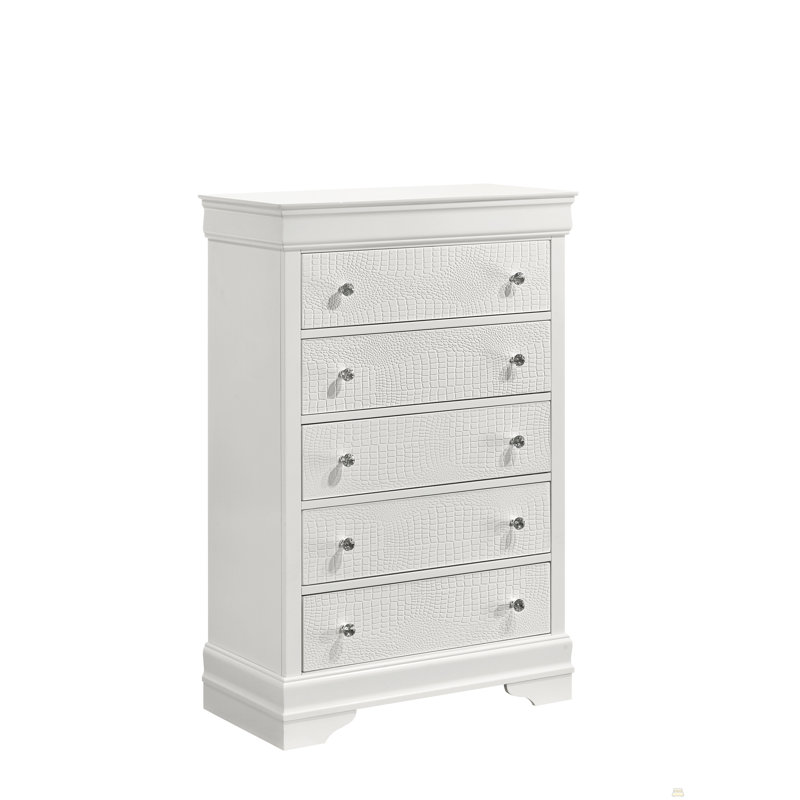 5-Drawer Chest Made With Wood, White