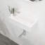 Lavabo de salle de bain mural rectangulaire en céramique 14,57X7,28 pouces avec trou de robinet simple