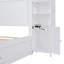 Grand lit en bois avec armoire, tablette et prises tout-en-un