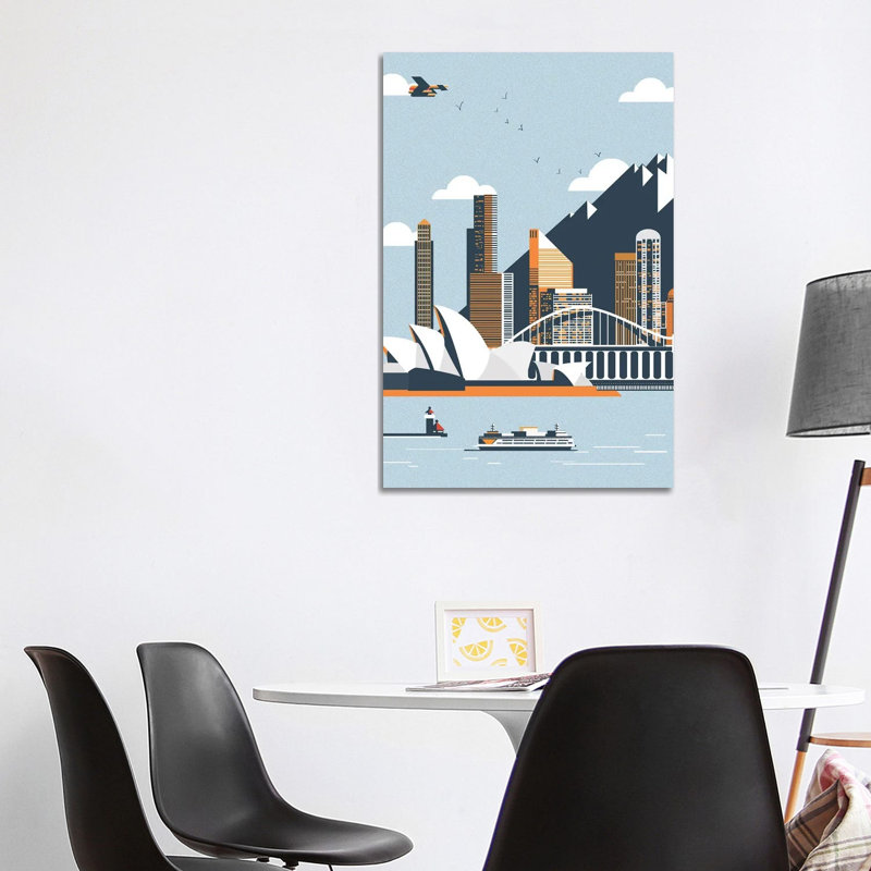 Sydney City Landscape 1 Piece Wrapped Canvas Wall Art, 101.6 cm H x 66.04 cm W x 1.91 cm D