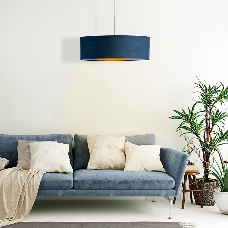 5 - Light Drum Pendant, White, Grey