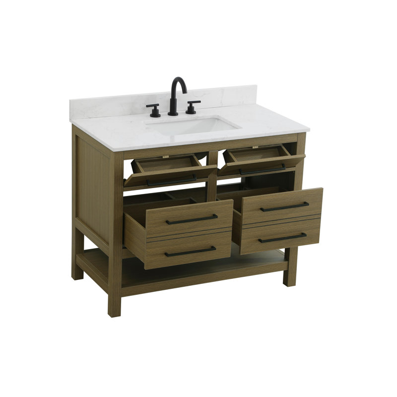 Meuble-lavabo simple 42 po_Moderne_VF60542-BS, Brun châtaigne