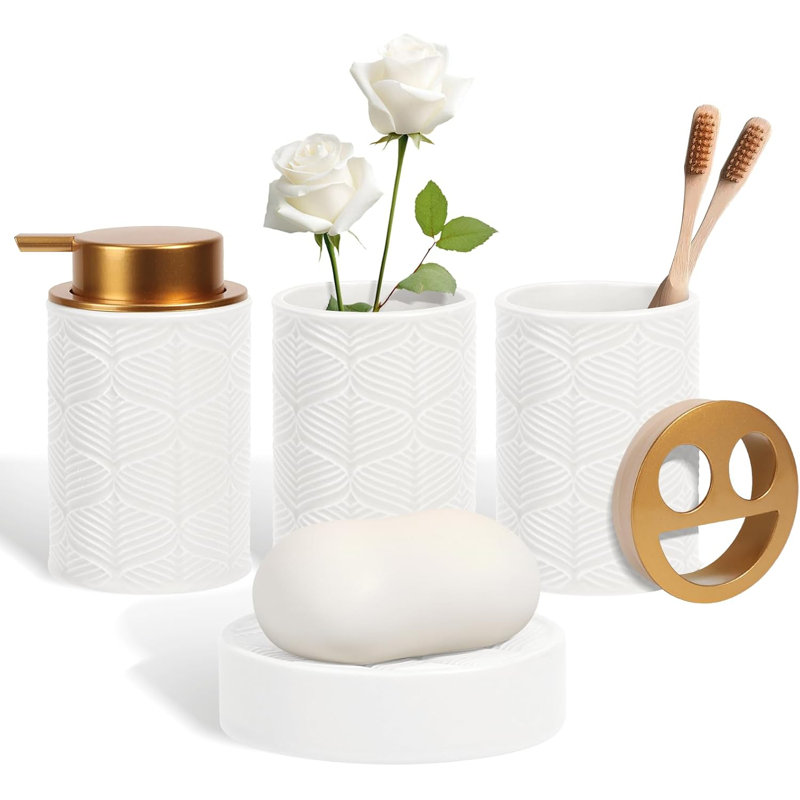 Ceramic Bathroom Accessories Set, 4 Pcs