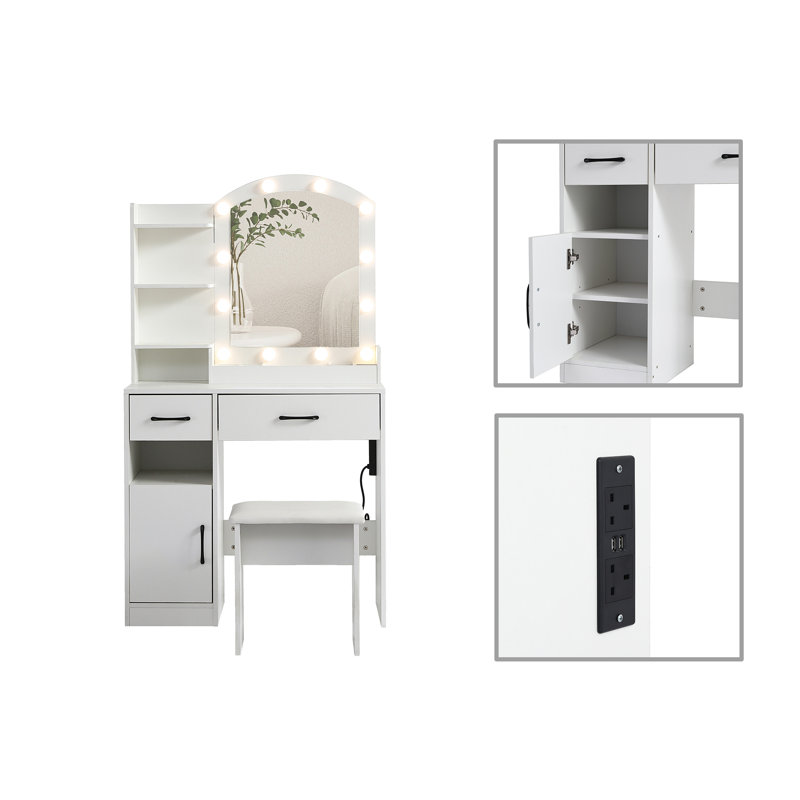 Table de coiffeuse avec tabouret 1pc