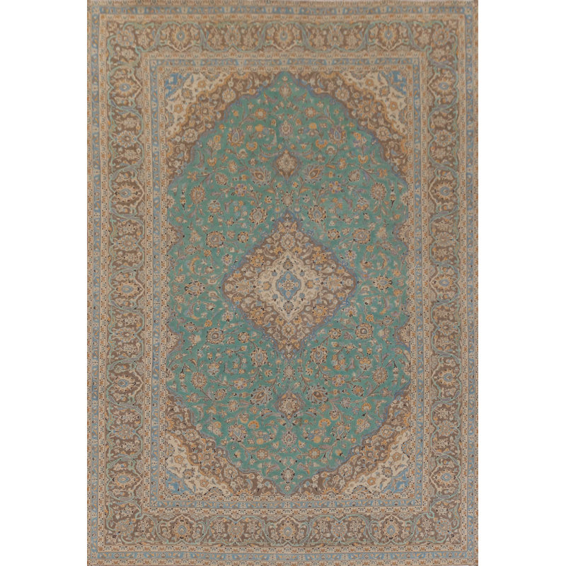 Tapis traditionnel en laine à motif floral 9 x 13