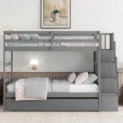 Lits superposés avec fonction de rangement pour lit gigogne et escalier