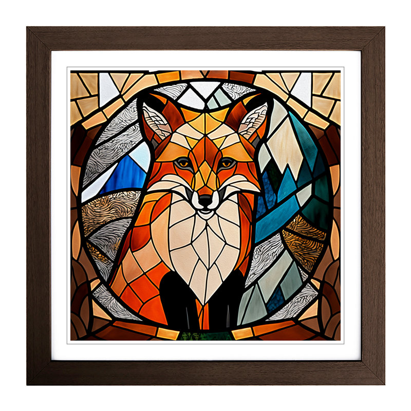 Single Picture Frame Print on Wood, Walnut