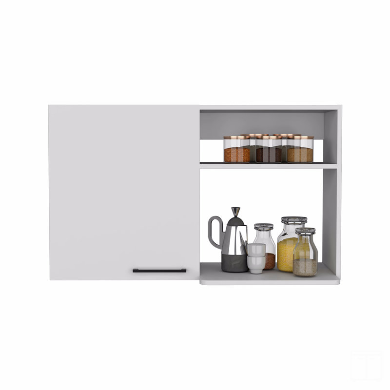 2 Wall Cabinet, Open Storage Shelves, Single Door