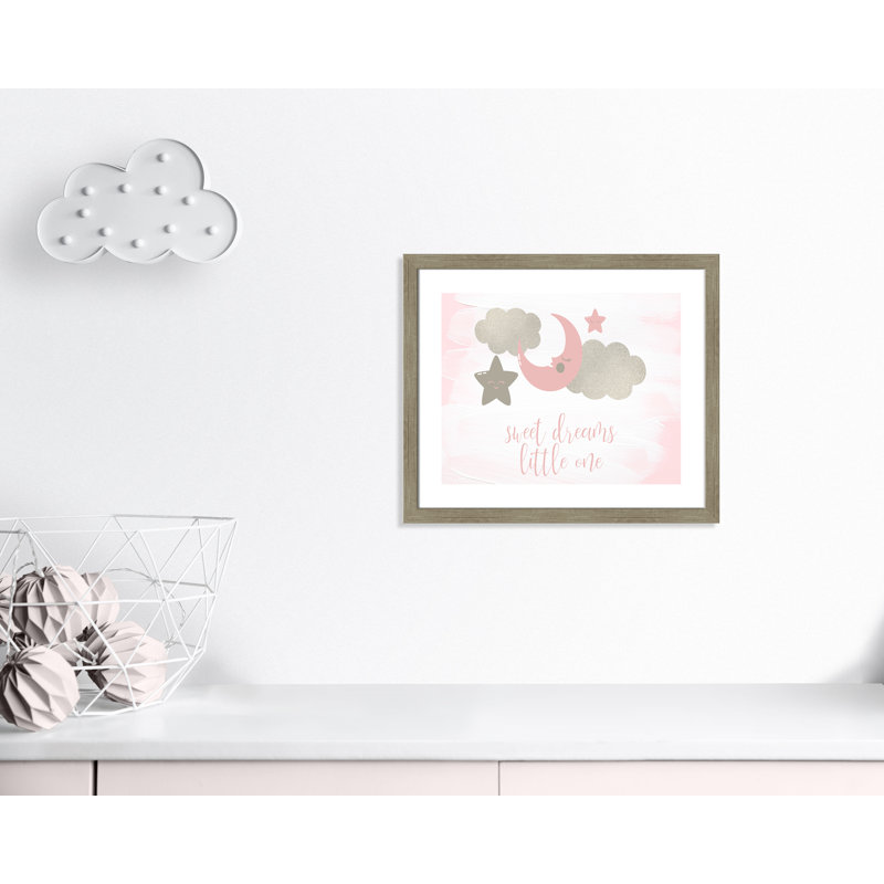 Little rêve little one, H 22,5 po x l 26,5 po x P 0,63 po, Encadré plat de bois de grange gris