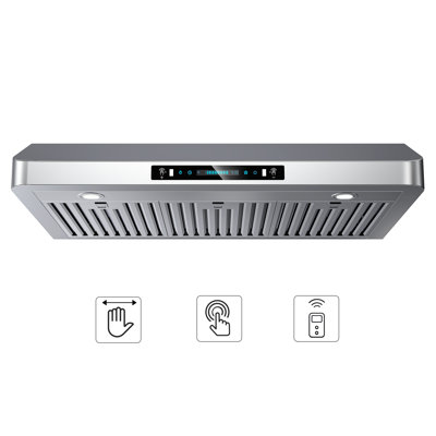 36" 900 CFM Ducted Under Cabinet Range Hood with Top/Rear Vent, Adjustable LED and 10-Year Warranty in Stainless Steel