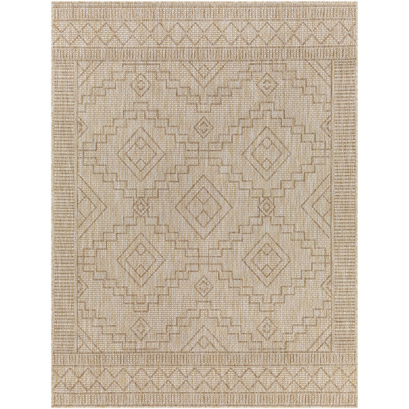 Tapis oriental kaki Bronwyn, Rectangle 6 pi 7 po x 9 pi
