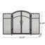 Pare-étincelles moderne en fer avec portes et outils, noir mat, 50,5 po x 32 po 5,5 po et noir mat inclus, 50,5 W 32 H 5,5 P