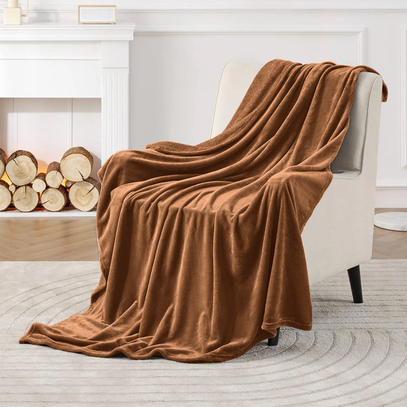 Couverture en molleton grand - 300 g / m², Café, Grand lit