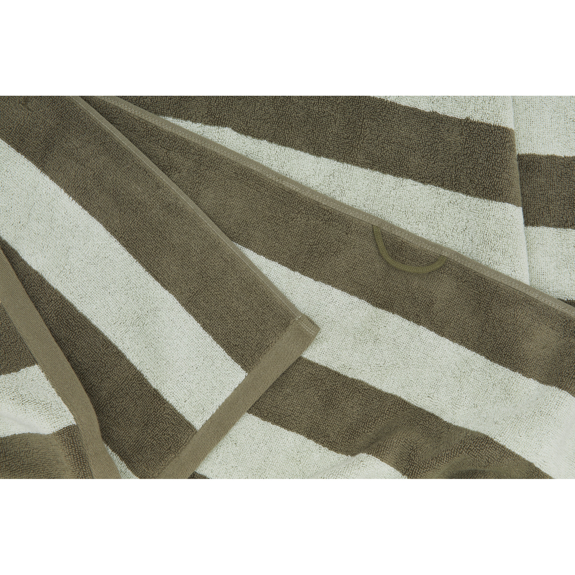 Simple Striped 100% Cotton, Olive/Sage, Hand Towel - 1 Pack