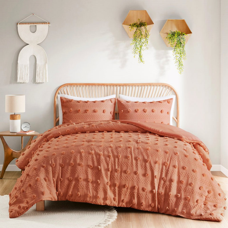 Édredon simple rouille - et traitement pour doux, Rust, Twin Comforter + 2 Additional Pieces