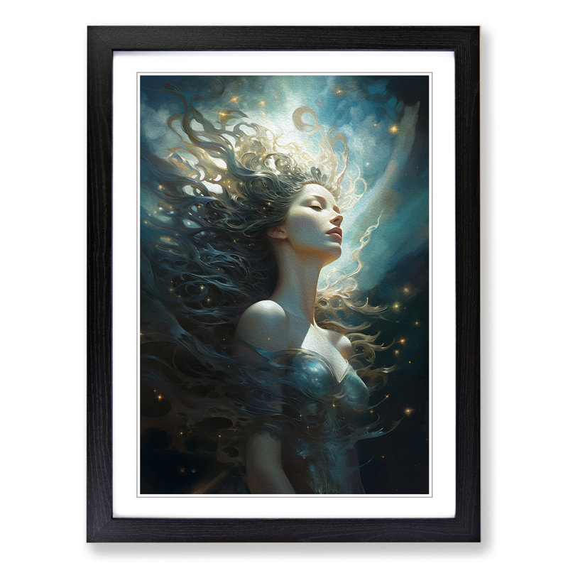 Galaxy Classicism Art - Framed Print, 34cm H x 25cm W, Black Framed