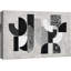 Abstrait noir et blanc, motif d'arche géométrique, photos de salon moderne, impression sur toile encadrée-126092706-126092707