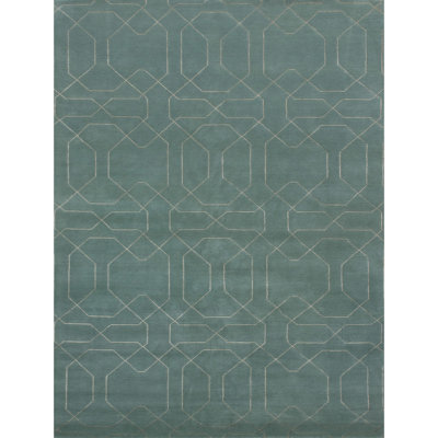 Geometric Area Rug in Light Blue