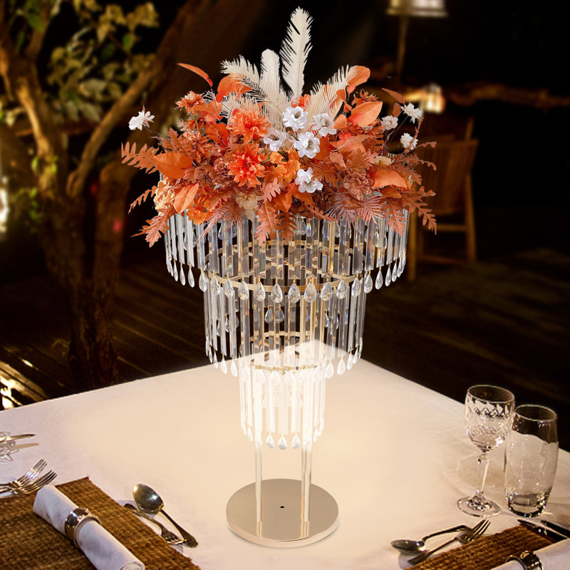Support à fleurs en cristal à 3 niveaux pour mariage