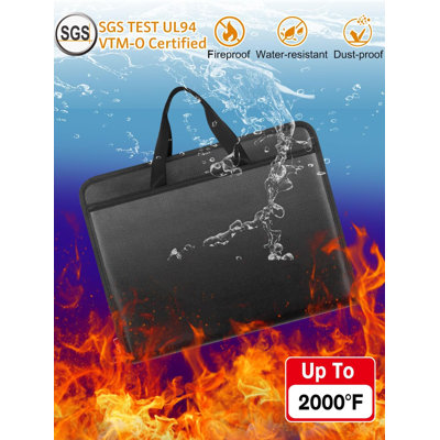 Fireproof Expanding File Folder Storage Box with Zipper Labels 13 Pockets