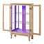 Vitrine élégante en chêne clair avec portes en verre trempé-122642906