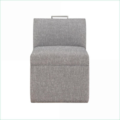 Chaise de salle à manger rembourrée pour adultes Della, gris cendré clair, structure en bois franc durable pour la salle à manger / bureau