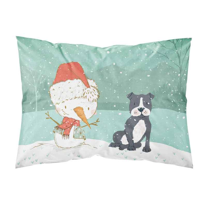 Snowman Christmas Microfiber, Black Staffie