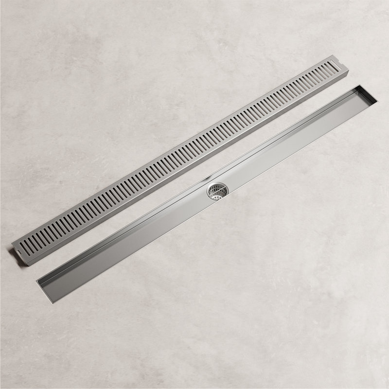 Elan 36" Rectangular Grate Linear Grid Shower Drain, Brushed Nickel