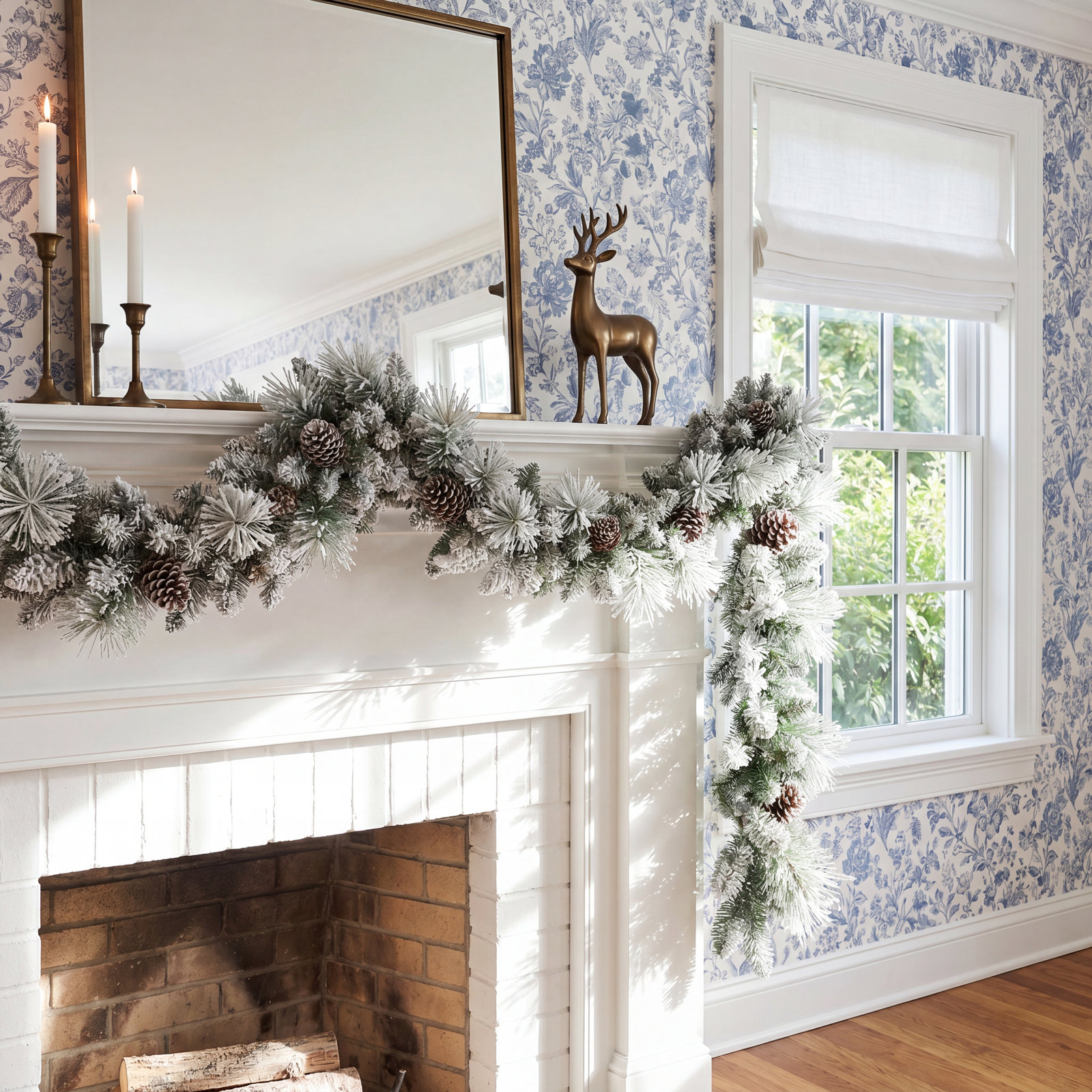 110'' in. Faux Spruce Garland