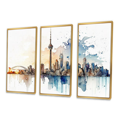Toronto Skyline I - 3 pièces sur toile